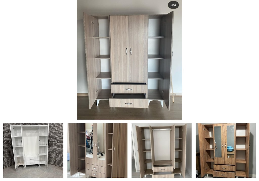 4 kapaklı elbise dolabı udszlfdxhx - 2