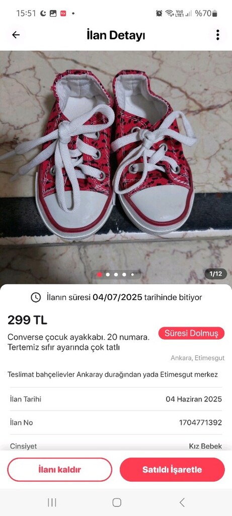 Converse çocuk ayakkabı. 20 numara. Sıfır ayarında. Us polo 29 numa - 2