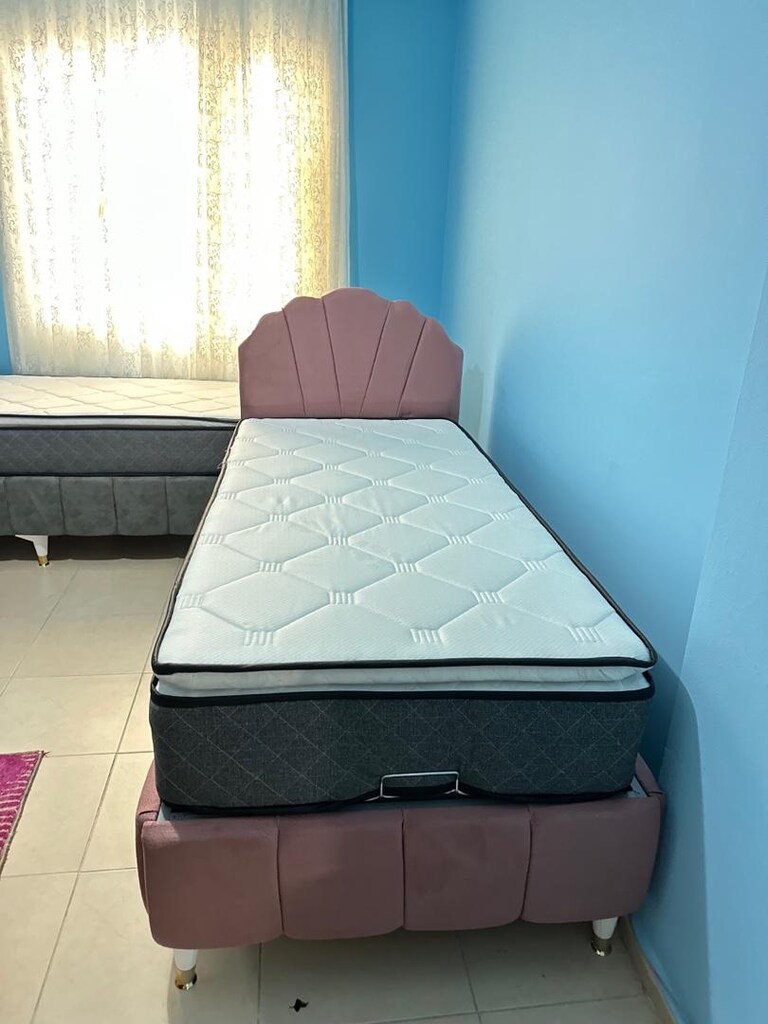 ultra lüks Tek Kisilik baza başlık Petli yatak sıfır ürün ambalajında - 5