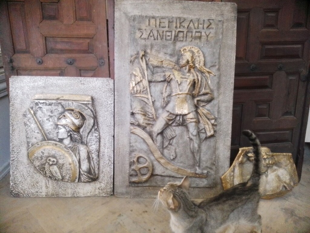 Antik Yunan Athena ve Spartalı Rölyef - 3'lü Set - 7