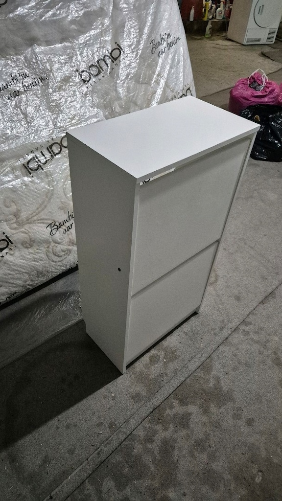 ayakkabılık iki kapaklı 4 raflı beyaz renk dolap ikıa marka - 3