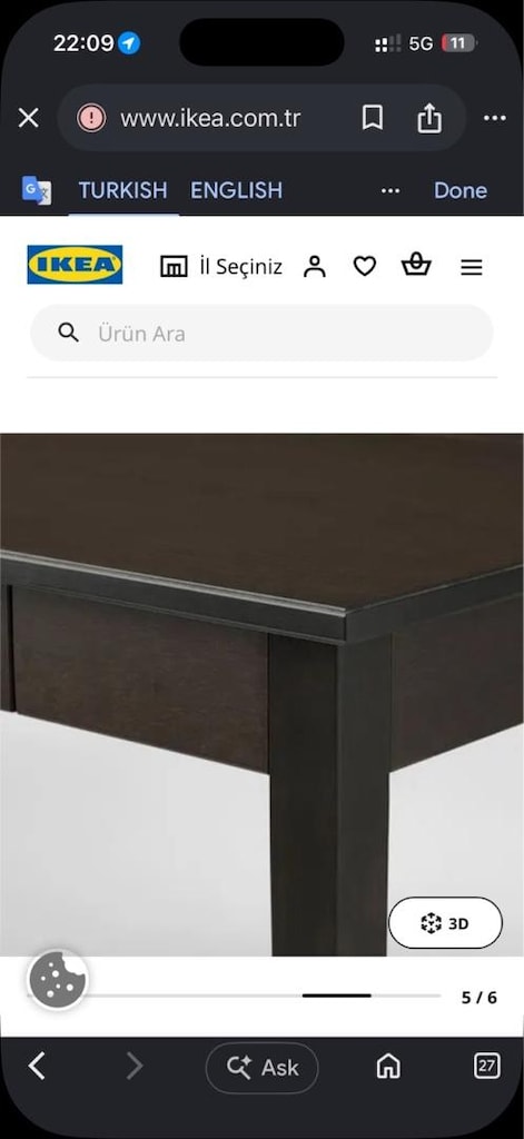 IKEA kahverengi ahşap masası - 3