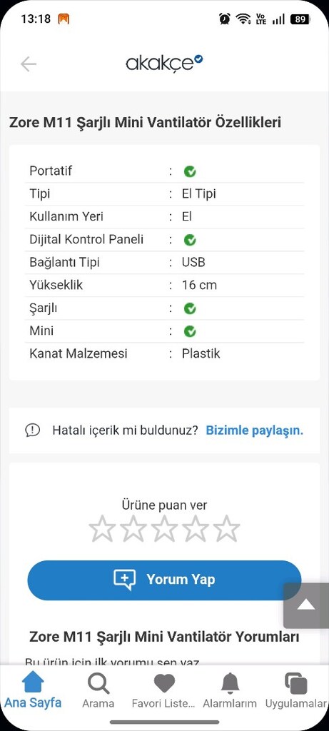 M11 Dijital LED Göstergeli Mini Vantilatör Portatif El Fanı - 6
