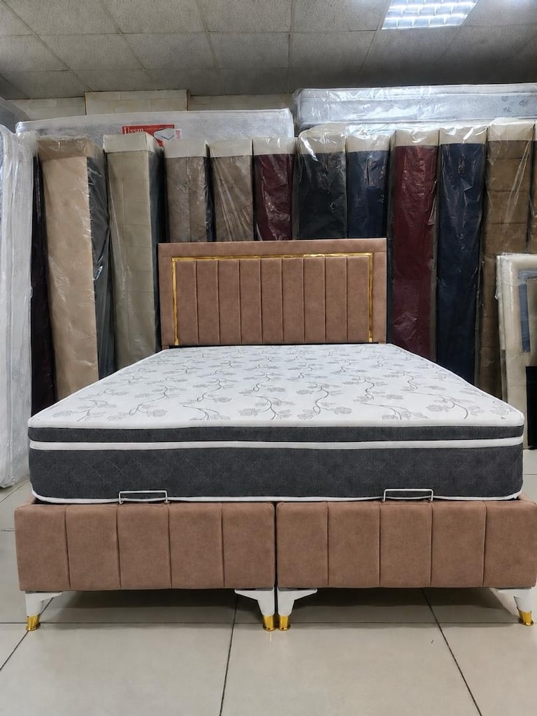 Yeni Model Çift Kişilik Baza Başlık Yatak - 3