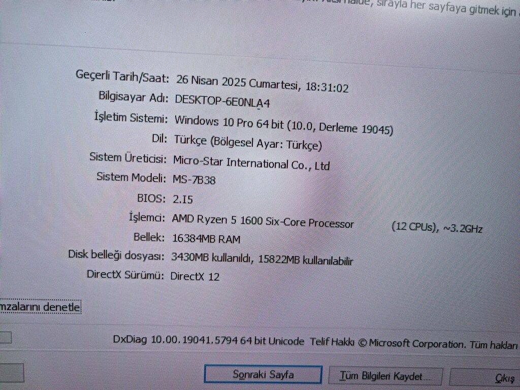 MASTER | RX6500XT/RYZEN 5 1600 CPU/256GB SSD/16 GB RAM/GAMİNG KASA - 7