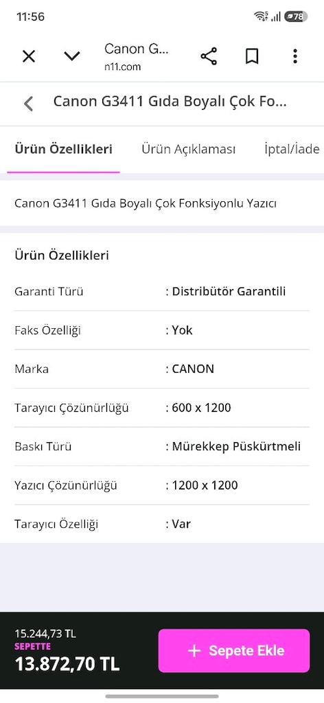 canon pixma G3411 yazıcı - 5
