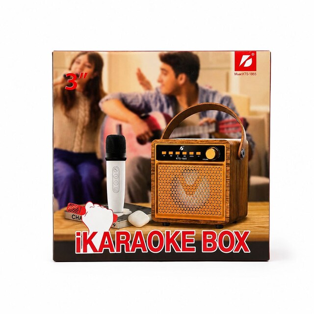 ULTRATEKNO KTS-1865 Ahşap Bluetooth Karaoke Hoparlör Kablosuz Mikrofon