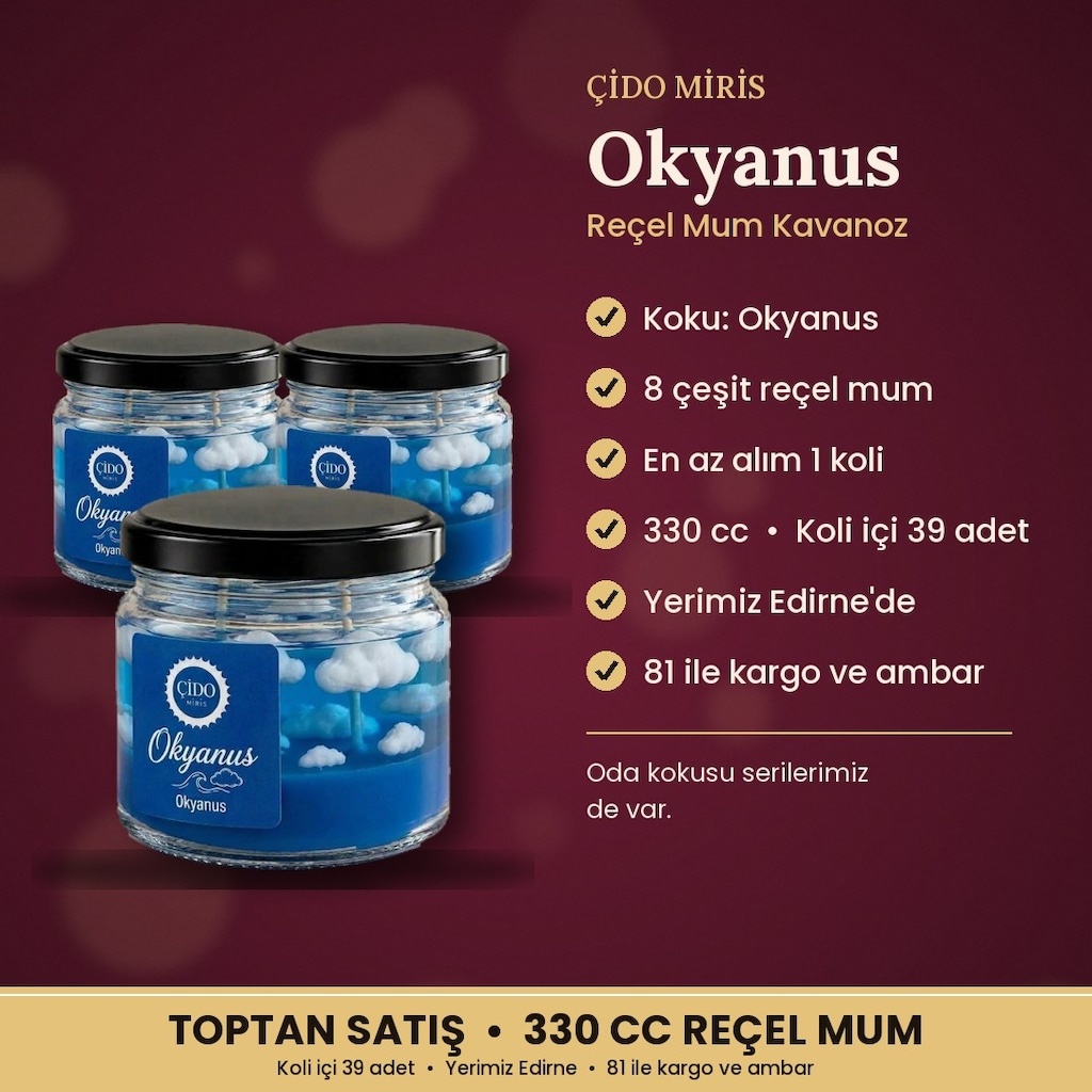 OKYANUS KOKULU REÇEL MUM ÇİDO MİRİS 330CC TOPTANCIDAN - 2