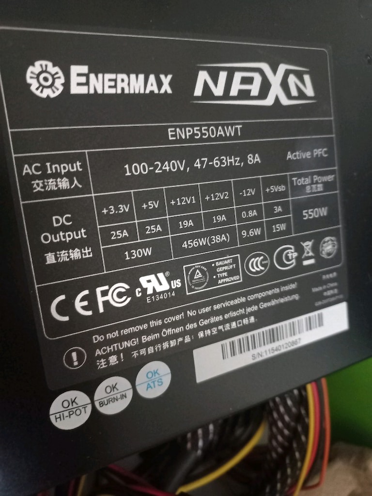 ENERMAX 550 WAAT POWER SUPPYL - 3
