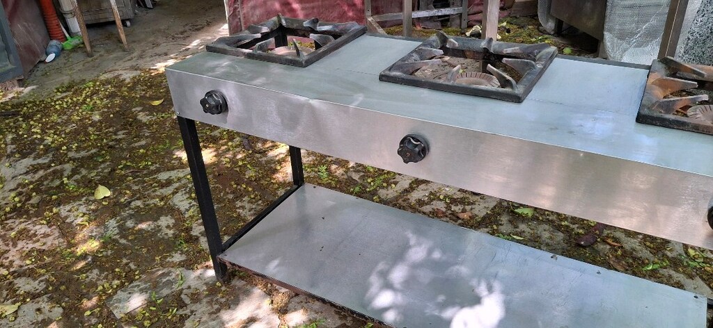 3lü ocak mutfak ocağı doğalgazlı tezgahlı 3lü paslanmaz ocak 50x140c - 4