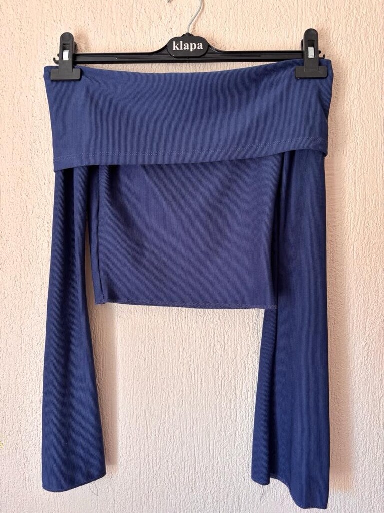 Lacivert Kelebekli Katmanlı bluz - 3