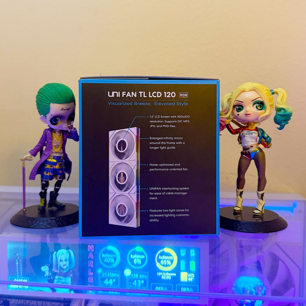 LIAN LI UNI FAN TL LCD 120 RGB WHITE REVERSE BLADE – 3'LÜ PAKET - 2