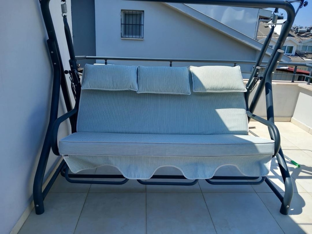 Minderli 3 Kişilik Bahçe/Balkon Salıncağı - 6