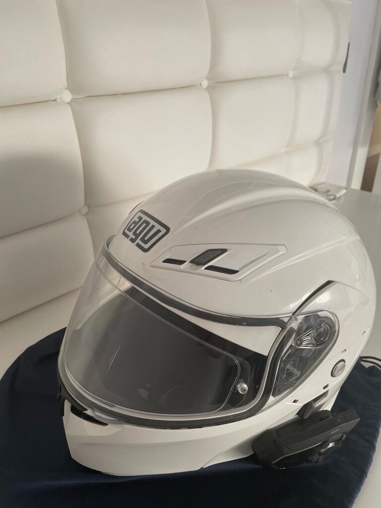AGV Beyaz motosiklet kaskı - 7