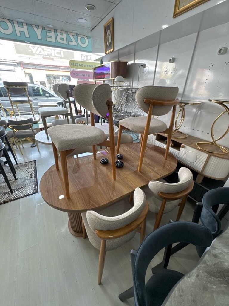 BOHEM MASA SANDALYE CEVİZ BEYAZ RENK MEVCUTTUR - 4