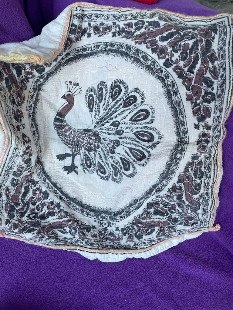 Antika Geleneksel Tavus Kuşu Motifli Otantik Kırlent - 2 Adet Set - 2