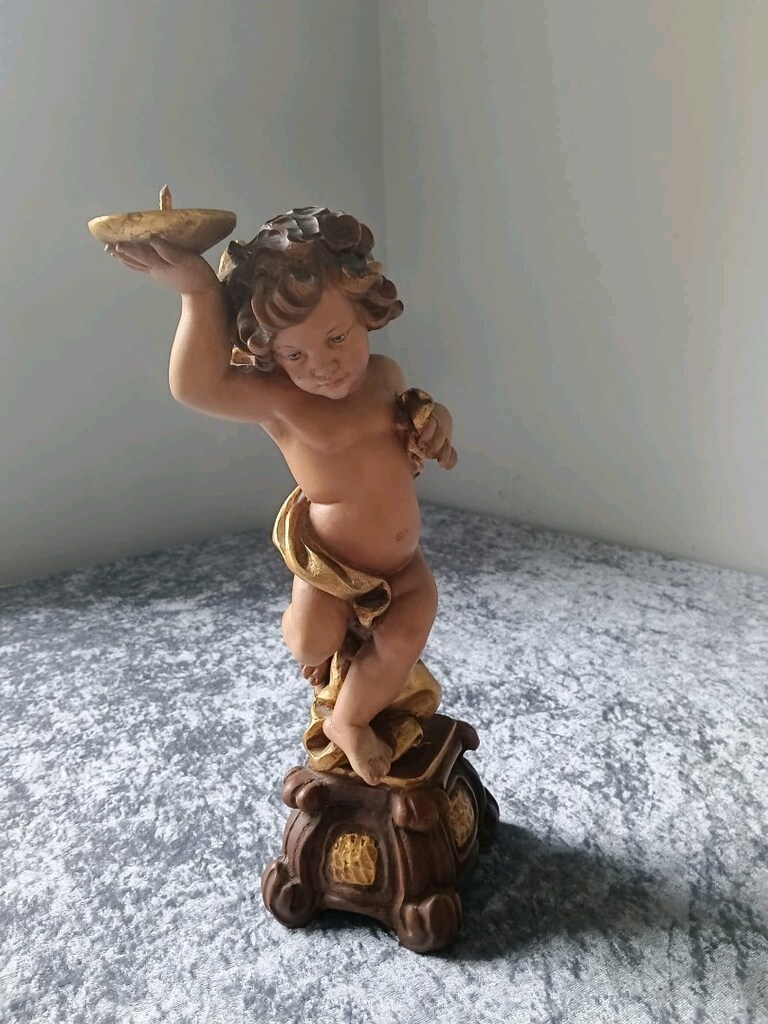 Vintage barok tarzı melek mumluk - 2
