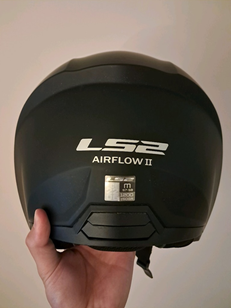 LS2 Airflow 2 Mat Siyah Yarı Açık Motosiklet Kaskı (M Beden) - 2