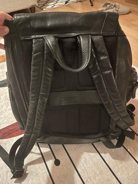 Piquadro TB 4496 Model Orjinal - Siyah Deri Unisex Sırt Çantası