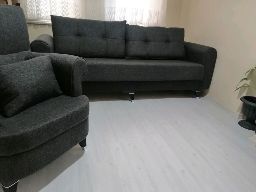 gri renk 2 adet üçlü 2 adet berjerli koltuk takımı - 8
