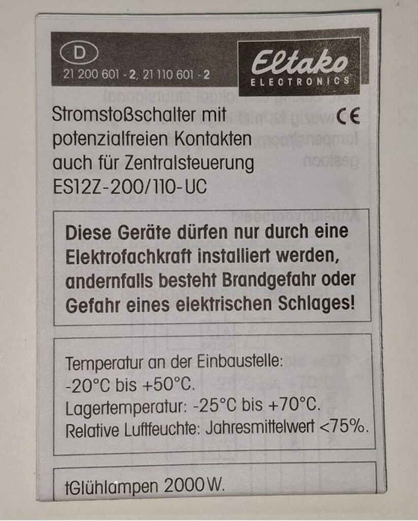 ELTAKO ES12Z-110-UC Merkezi kontrol rolesi 3 adet . ROLE1 - 4