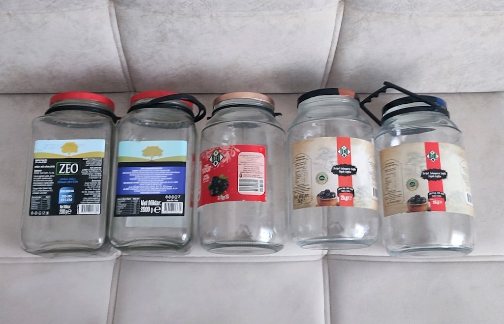 5 adet cam kavanoz 2000 gram son fiyattır pazarlık yok - 2