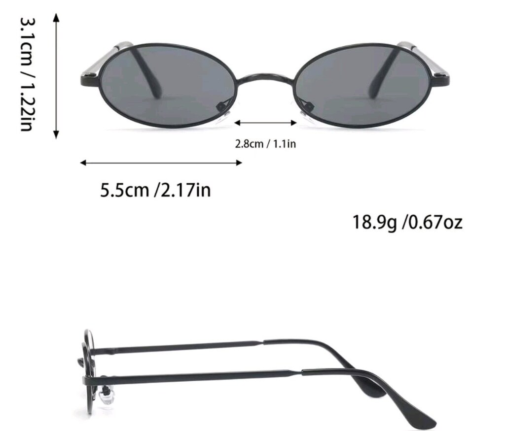 Minimal Siyah Çerçeve Oval Trend Güneş Gözlüğü - 2