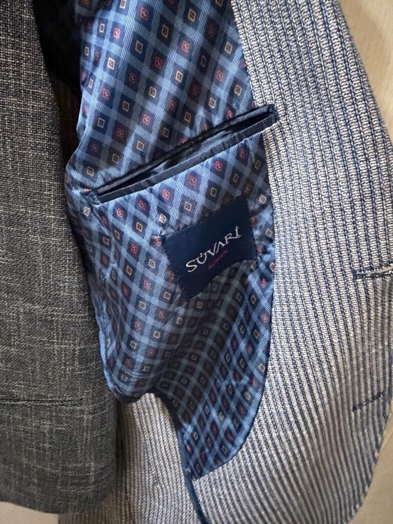 Süvari Gri Desenli Blazer Ceket Yelekli Takım - 5