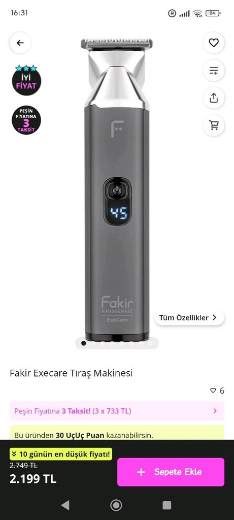 Sıfır Kapalı Kutu Fakir Traş makinası - 12