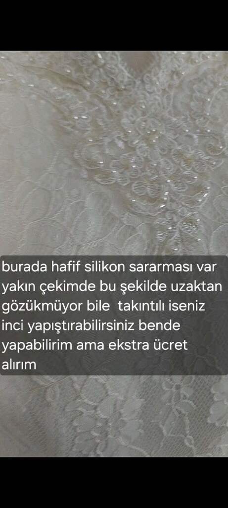 Fransız güpür tesettür gelinlik - 15