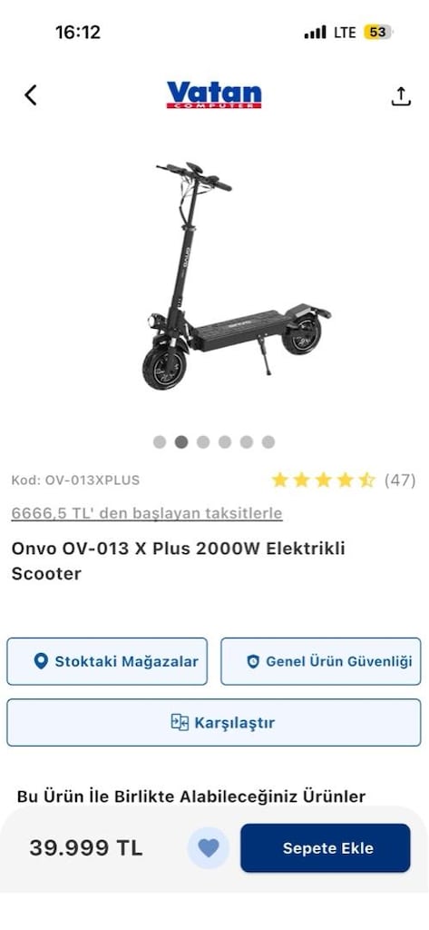 2 HAFTALIK ONVO 013 X PLUS 2000W. 2 YIL GARANTİ. 20 KM BİNİLDİ. - 4