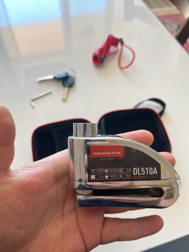 KNMASTER SIFIR DİSK KİLİDİ DL510A 10mm Taşıma Çantası Hediyeli - 4