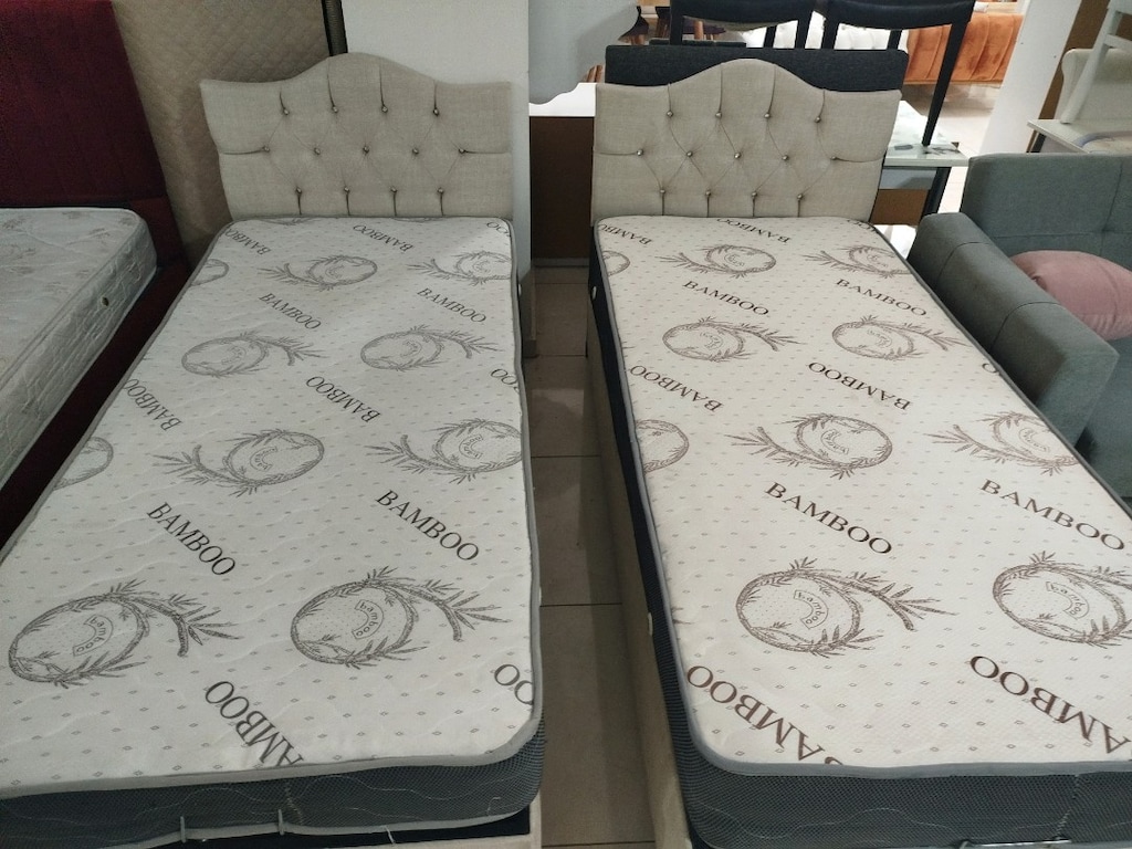 iki adet tek kişilik baza başlık yatak - 4