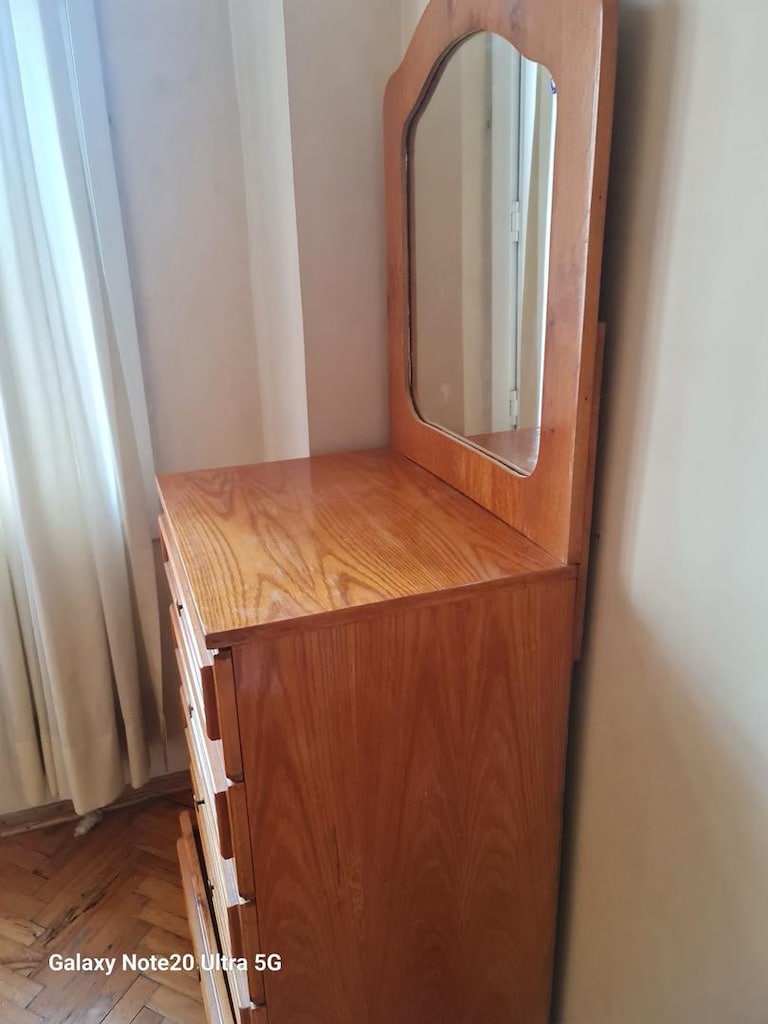 Aynalı Ahşap Şifonyer / 5 Çekmeceli Derin Çamaşır Dolabı - 3