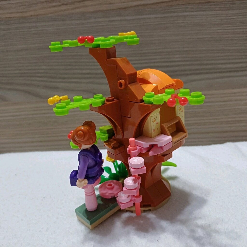 Kılavuzlu & Minifigürlü Kedi Yuvalı Ağaç Ev Yapı Blokları Seti - 3