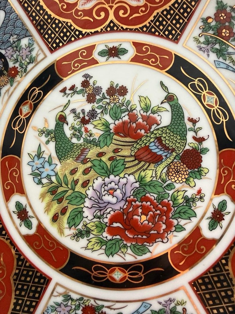 Japon Damgalı Porselen Duvar Tabağı - 3