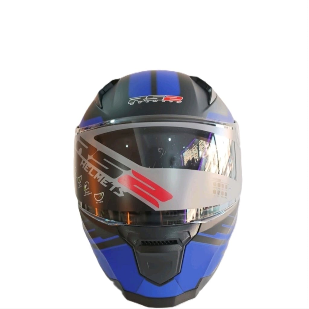 RS2 ÇENE AÇILIR GÜNEŞ VİZORLU MAVİ SİYAH KASK XL - 2