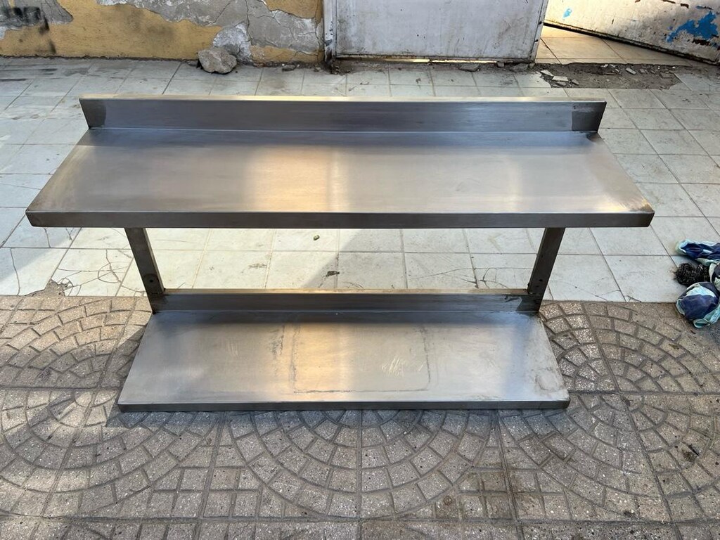 100x30 İKİ KATLI DUVAR RAFI 304 KROM PASLANMAZ - 3