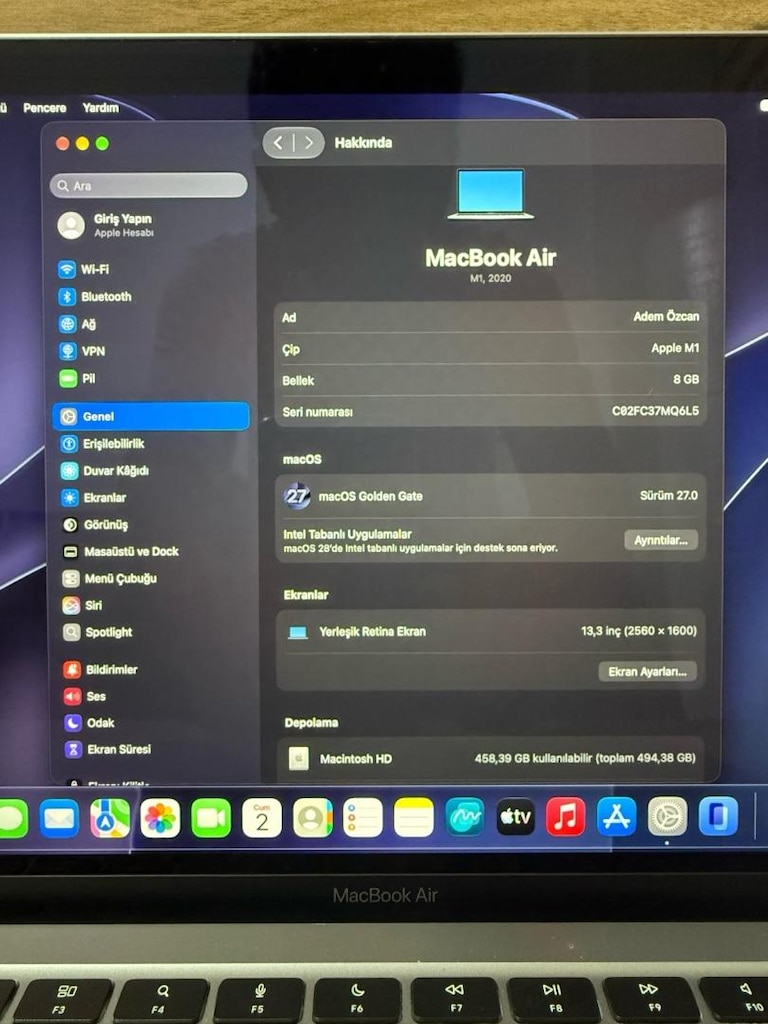 MacBook Air / M1 / 13 inç / 8 GB Ram / 512 GB Ssd - 2