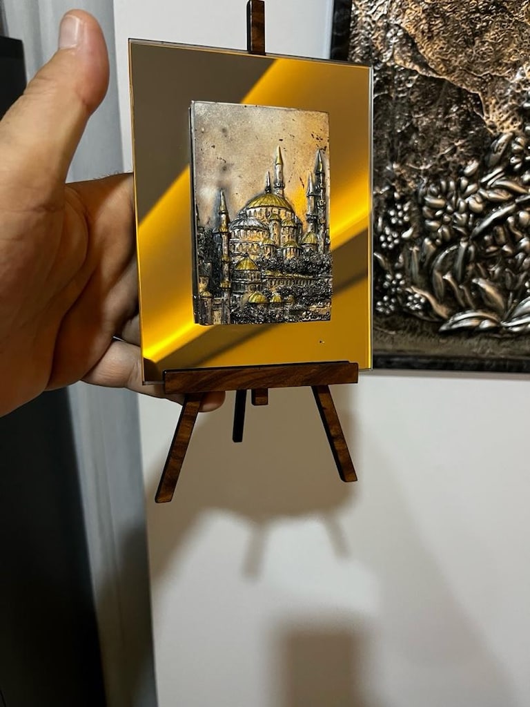 kabartma mimari çalışma sultanahmet cami aynalı tablo - 5