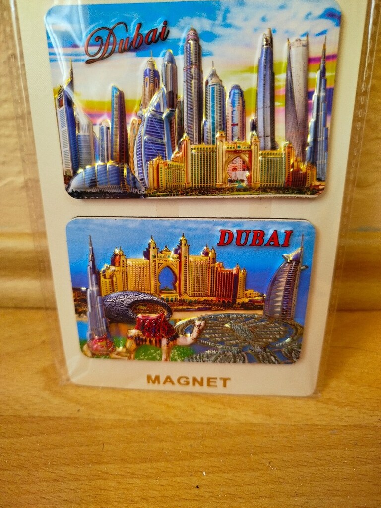 Sıfır etiketli buzdolabı mıknatıslar Dubai'den alındı. Dubai Burj Khal - 4