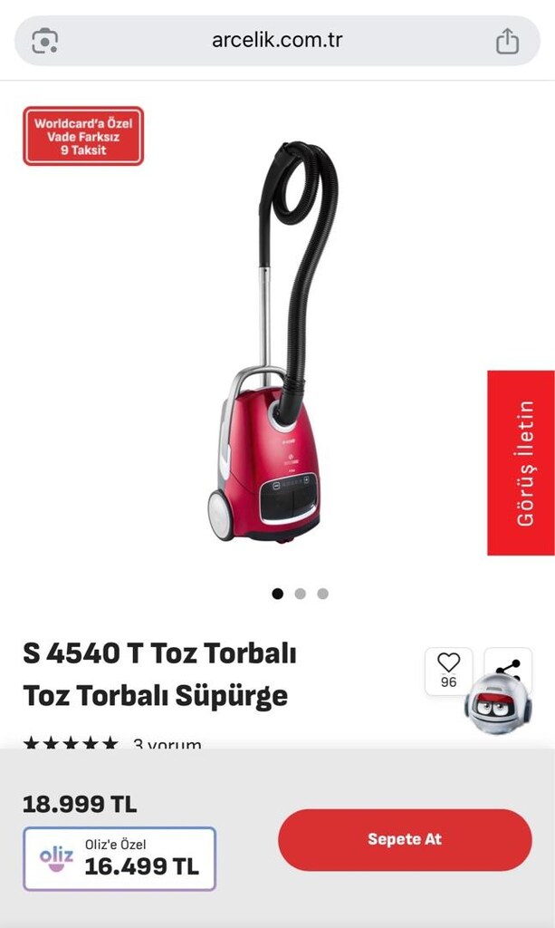 Arçelik süpürge (S 4540) - 4