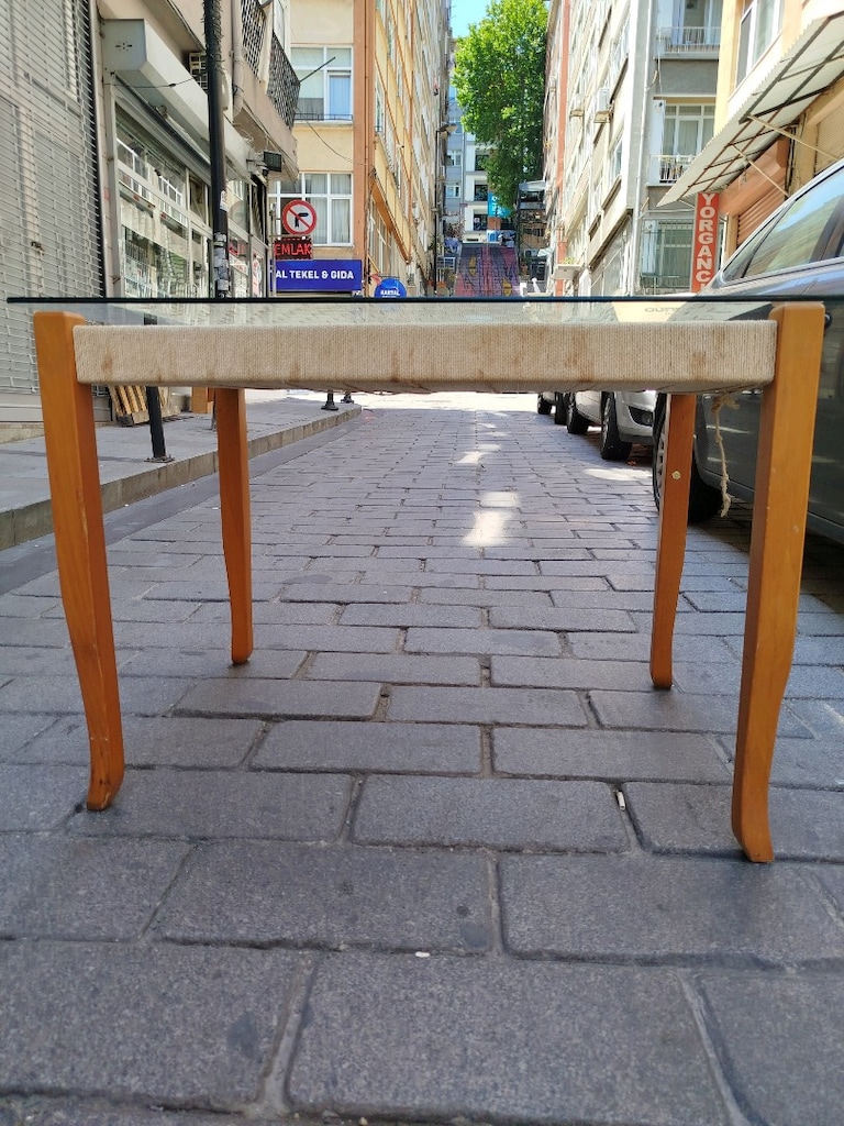 seyyar camlı çok amaçlı hasır masa - 5