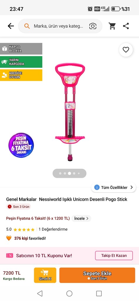 Evo Işıklı Unicorn Desenli Pogo Stick - 2