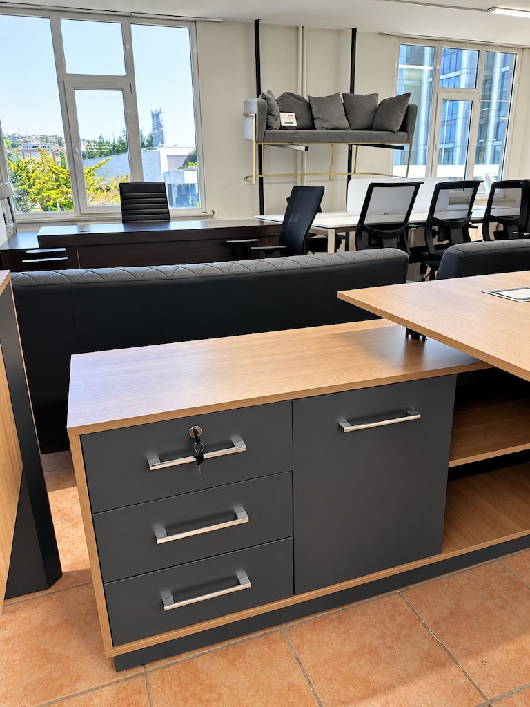 KLAS OFİS ÜSKÜDAR 180X85 MARBELLA KİRAZ MAKAM TAKIMI - 6