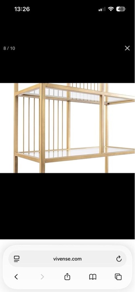 Metal Gri Eskitmeli Pirinç 80 cm Kitaplık - 9