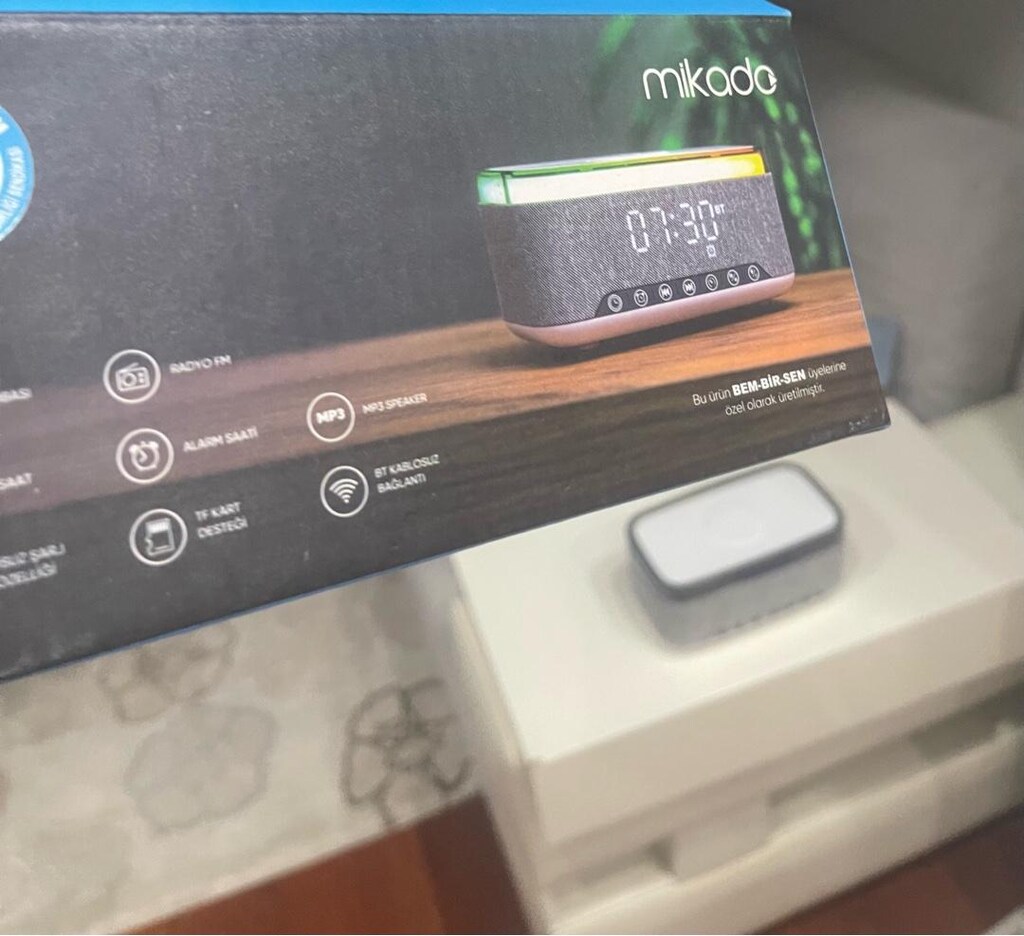 MP3 kablosuz Radyolu Bluetooth lu Ses bombası saat /alarm/sd kart/usb - 2