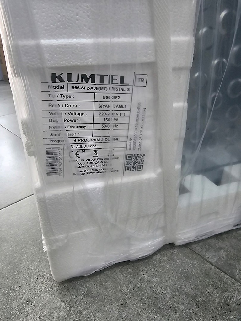 Kumtel Siyah Ankastre Camlı Ocak Set - 4