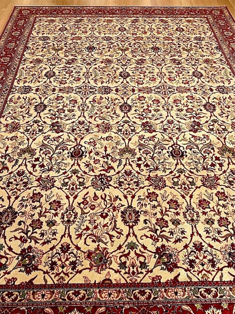 Antika Yün Kiremit Bej rengi Vintage 12 metre kare 4x3 metre Halı - 5
