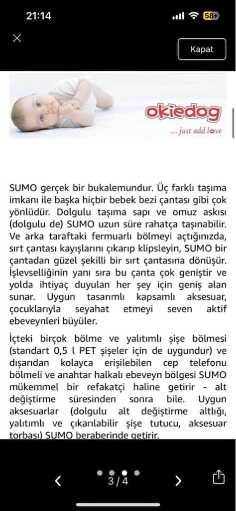 okiedog bebek çantası - 3